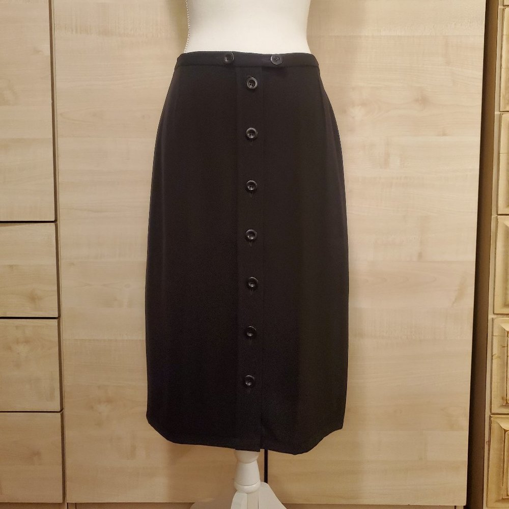 Vintage Philippe Adec Black Midi Skirt